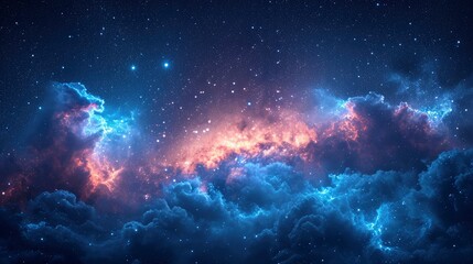 Obraz na płótnie Canvas View Milky Way Galaxy Cygnus Cepheus, Background Banner HD