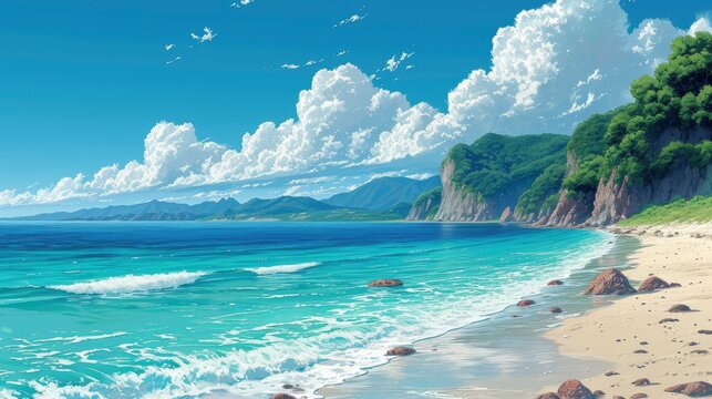 White Sandy Beach Clear Sea Amami, Background Banner HD