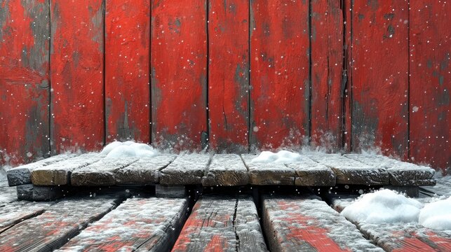 Wooden Texture Table Snow Free Place, Background Banner HD