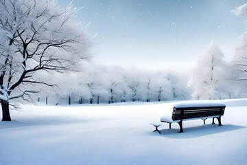 bench in the snow