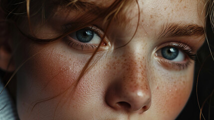 A close-up shot capturing the intensity of a model's gaze