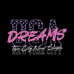 USA college varsity slogan print. College slogan typography print design. Vector t-shirt graphic or other uses.