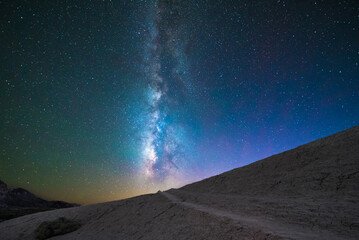 Dreamy, Photo, Desert Path, Ethereal, Pastel Colors, Vertical Milky Way, Astrophotography, Night...