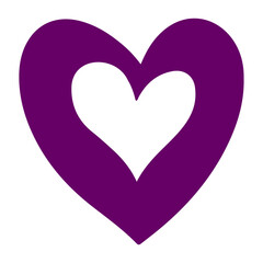 Purple heart icon vector