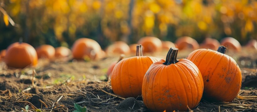 A picture of a pair at a pumpkin patch close-up.