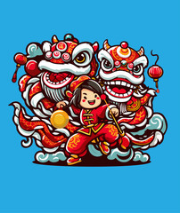 Chinese New Year Art Vector Illustration