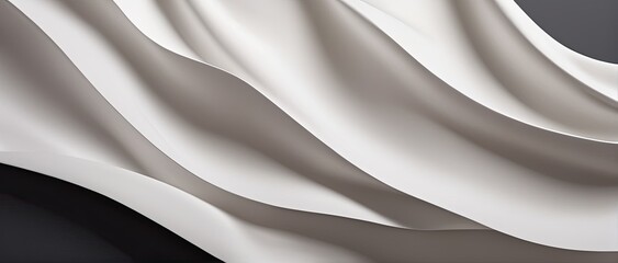 Obraz premium silk background. illustration of bright white fabric material in wavy layers of abstract background with dark shadows