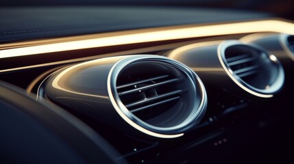 As the camera slowly pans across the backlit vents the subtle movement of the light adds a subtle touch of elegance and sophistication to the cars interior.