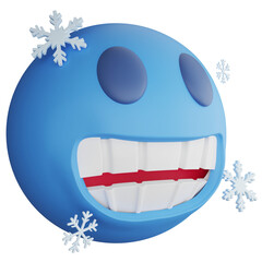 Obraz premium Cold emoji side view clipart flat design icon isolated on transparent background, 3D render emoji and emoticon concept