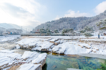 snow landscape in korea 