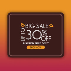 30%off vector illustration offer banner promotion discount shopping