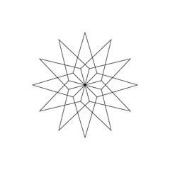 star outline shape isolated on white background. vector illustration	