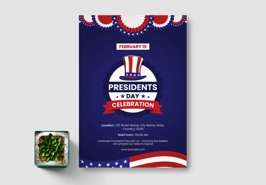 US President's Day Flyer Layout