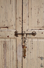 Close-up old grunge wooden door, Ancient wood doors.