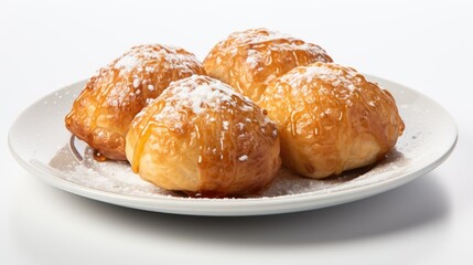 bakery. buns. croissant on a plate. fresh baked croissant