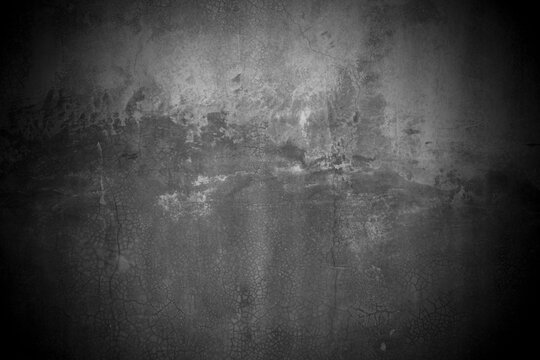 Old wall texture cement dark black gray background abstract grey color design are light with white gradient background.