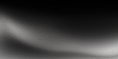 Black dark gray silver white wave abstract background for design. Light wave, wavy line. Ombre gradient. Noise rough grungy grain brushed metal metallic effect. Matte shimmer.Web banner.Wide.Panoramic
