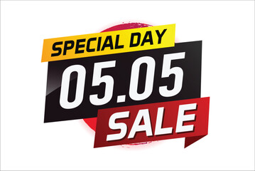 5.5 Special day sale word concept vector illustration with ribbon and 3d style for use landing page, template, ui, web, mobile app, poster, banner, flyer, background, gift card, coupon	