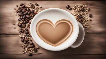 cup of coffee with heart shape