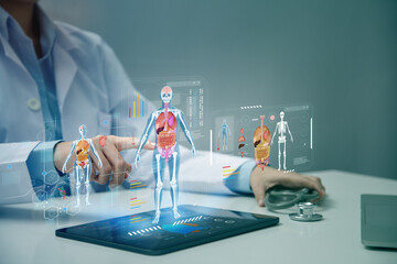Artificial intelligence AI used to improve the accuracy of medical diagnosis through virtual...