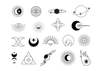 Aesthetic Vintage Cosmic Element Set