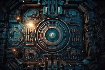 Modern sci-fi technology background material, generated by AI