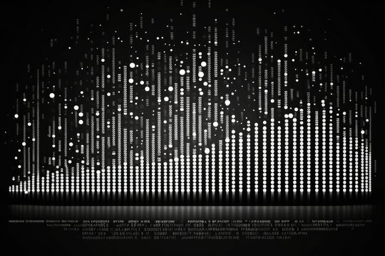 Black and white big data information flow material, generated by AI