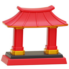 Chinese Gate 3d Illustration