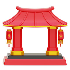 Chinese Gate 3d Illustration