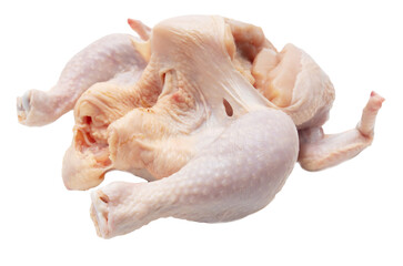 Chicken carcass isolated white background