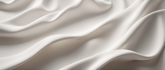 Fototapeta premium silk background. illustration of bright white fabric material in wavy layers of abstract background with dark shadows