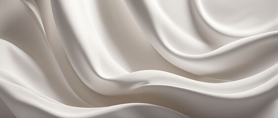 silk background. illustration of bright white fabric material in wavy layers of abstract background with dark shadows