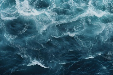 A sea wave photographed from above. Generative AI - obrazy, fototapety, plakaty