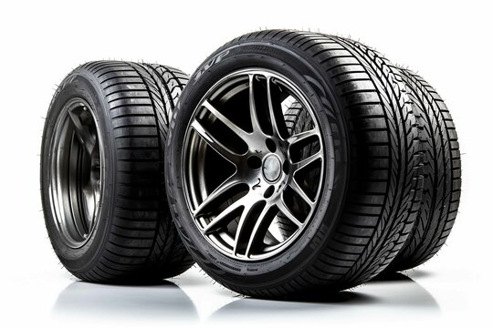 stock photo,car tires, on a white background