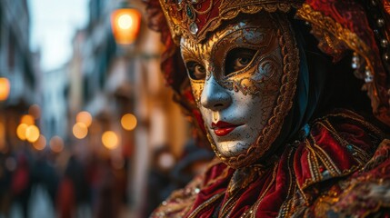 Venetian Carnival Vibrance: A Street Procession Spectacle