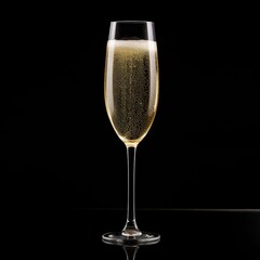 Champagne Glass Isolated On Black Background