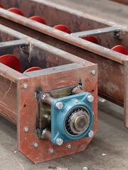 Ball bearing on screw conveyor at a workshop