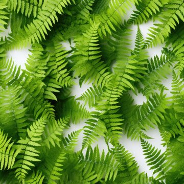 Nature background of Deer Fern growing in woodlands, pattern and texture in green