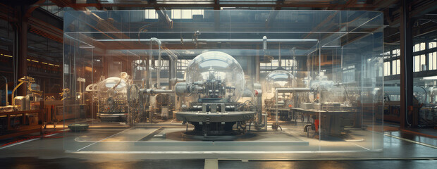 Sci-fi style futuristic large-scale processing factory