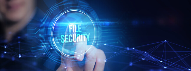 Business, Technology, Internet and network security. File security.