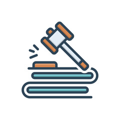 Color illustration icon for judgement