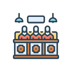 Color illustration icon for jury