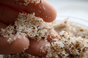 Body scrub in female palm