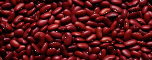 A pile of shiny red kidney bean seeds. Generative AI