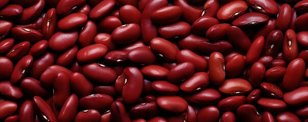 A pile of shiny red kidney bean seeds. Generative AI