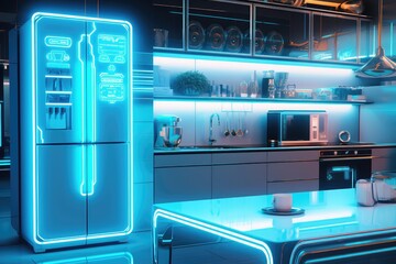 Obraz premium Modern Smart Kitchen: Intelligent and Stylish Decor