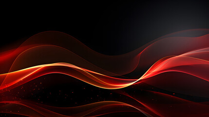 Wavy gold and Red Gradient Glowing Stripes on a black background.Abstract Background for  Banner Designs, business cards,. Banner concept
