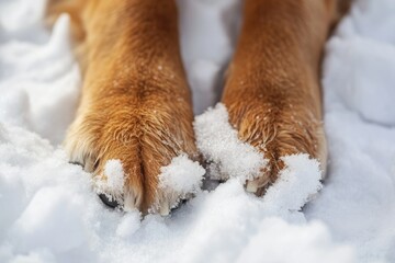 Using paw balm or petroleum jelly based product to safeguard dog s paws from snow s salt and chemical deicers