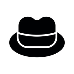 Illustration vector graphic icon of Hat. Solid Style Icon. Clothes Themed Icon. Vector illustration isolated on white background. Perfect for website or application design.