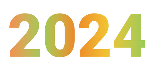 the number two thousand and twenty-four with combined color gradations which refers to an aesthetic and harmonious color combination
